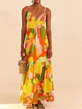FARM Rio neon floral maxi dress - small